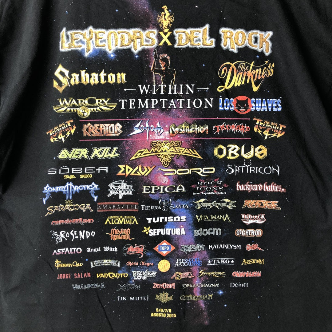 Big Size B AND C COLLECTION LEYENDAS DEL ROCK Festival Band T-Shirt (Men's XXXL equivalent) cotton black type Vintage Second Hand