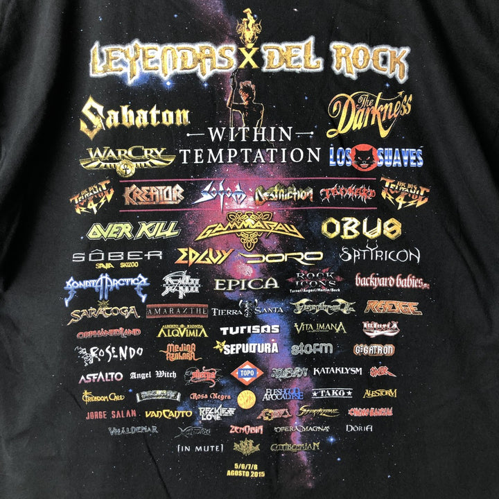 Big Size B AND C COLLECTION LEYENDAS DEL ROCK Festival Band T-Shirt (Men's XXXL equivalent) cotton black type Vintage Second Hand