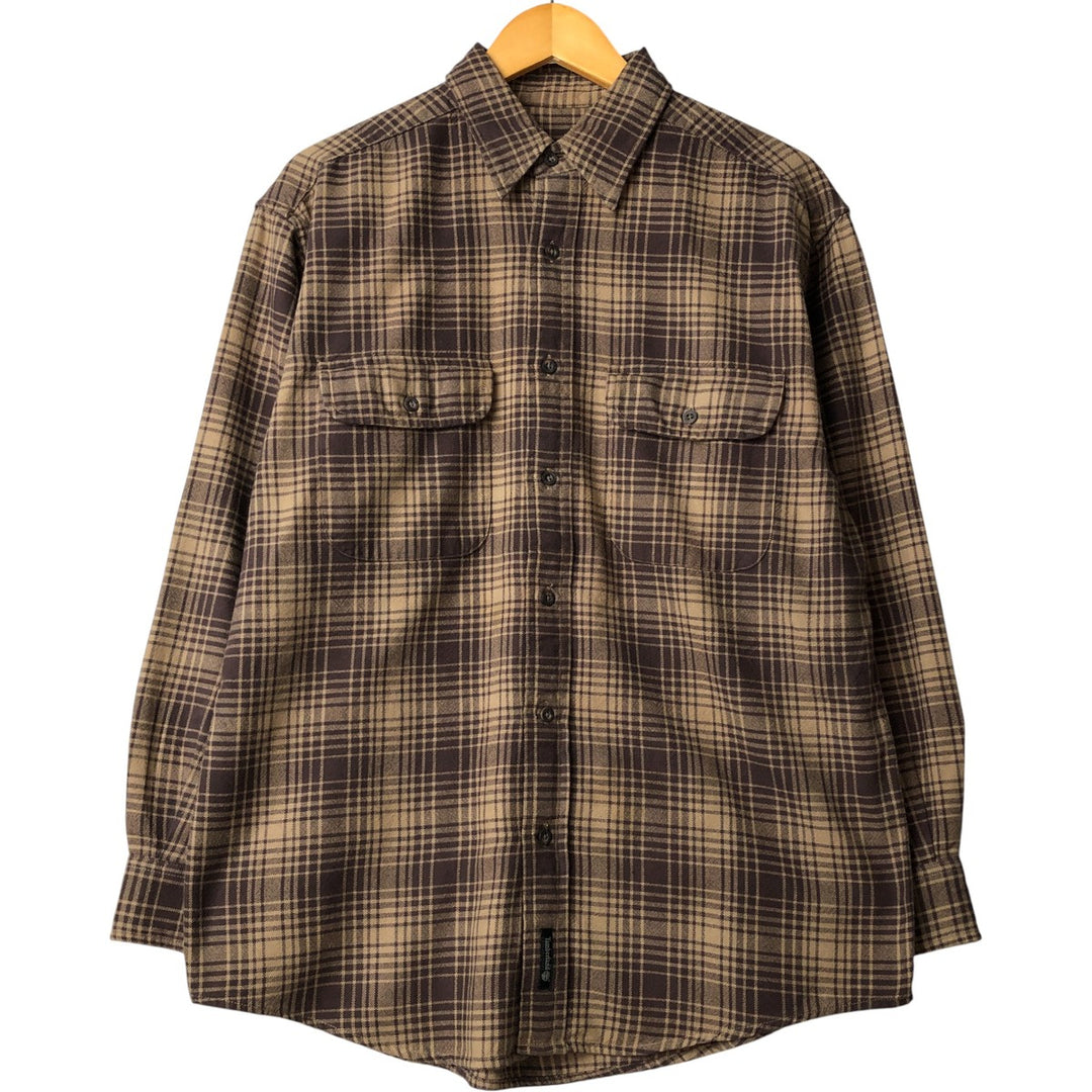 Vintage 90s-00'S Timberland long-sleeved flannel check shirt, men's size M cotton dark chocolate Vintage Second Hand