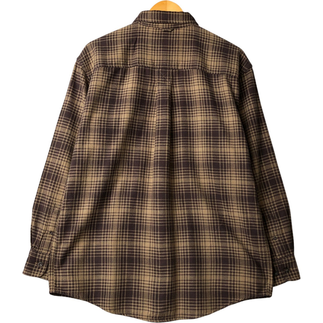 Vintage 90s-00'S Timberland long-sleeved flannel check shirt, men's size M cotton dark chocolate Vintage Second Hand