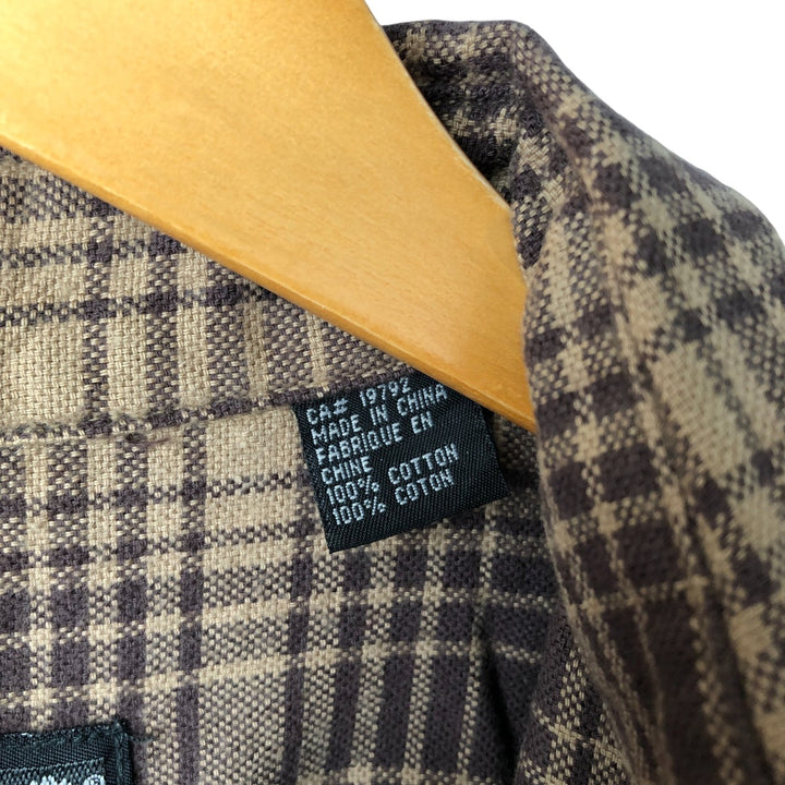 Vintage 90s-00'S Timberland long-sleeved flannel check shirt, men's size M cotton dark chocolate Vintage Second Hand