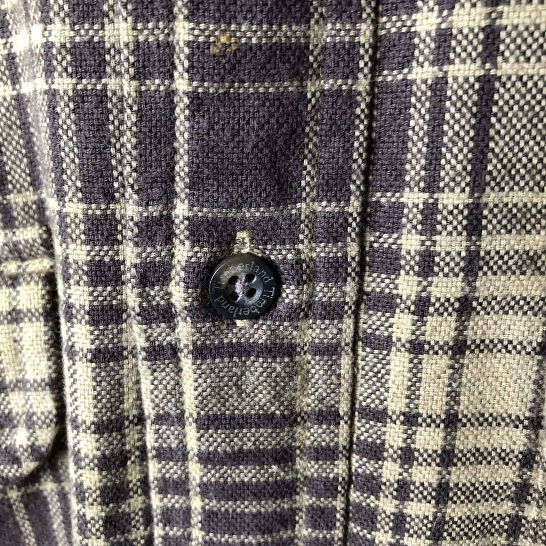 Vintage 90s-00'S Timberland long-sleeved flannel check shirt, men's size M cotton dark chocolate Vintage Second Hand