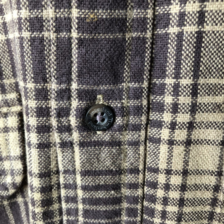 Vintage 90s-00'S Timberland long-sleeved flannel check shirt, men's size M cotton dark chocolate Vintage Second Hand
