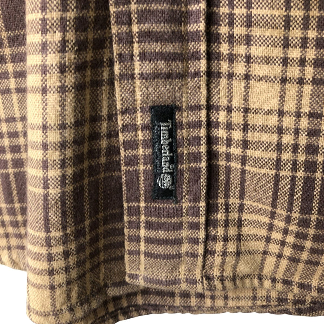 Vintage 90s-00'S Timberland long-sleeved flannel check shirt, men's size M cotton dark chocolate Vintage Second Hand