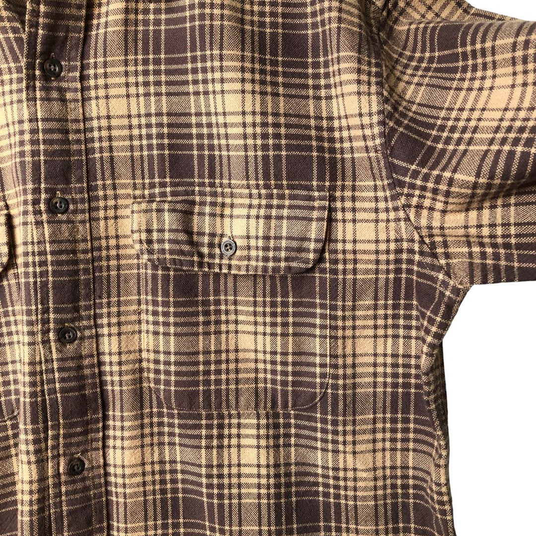Vintage 90s-00'S Timberland long-sleeved flannel check shirt, men's size M cotton dark chocolate Vintage Second Hand