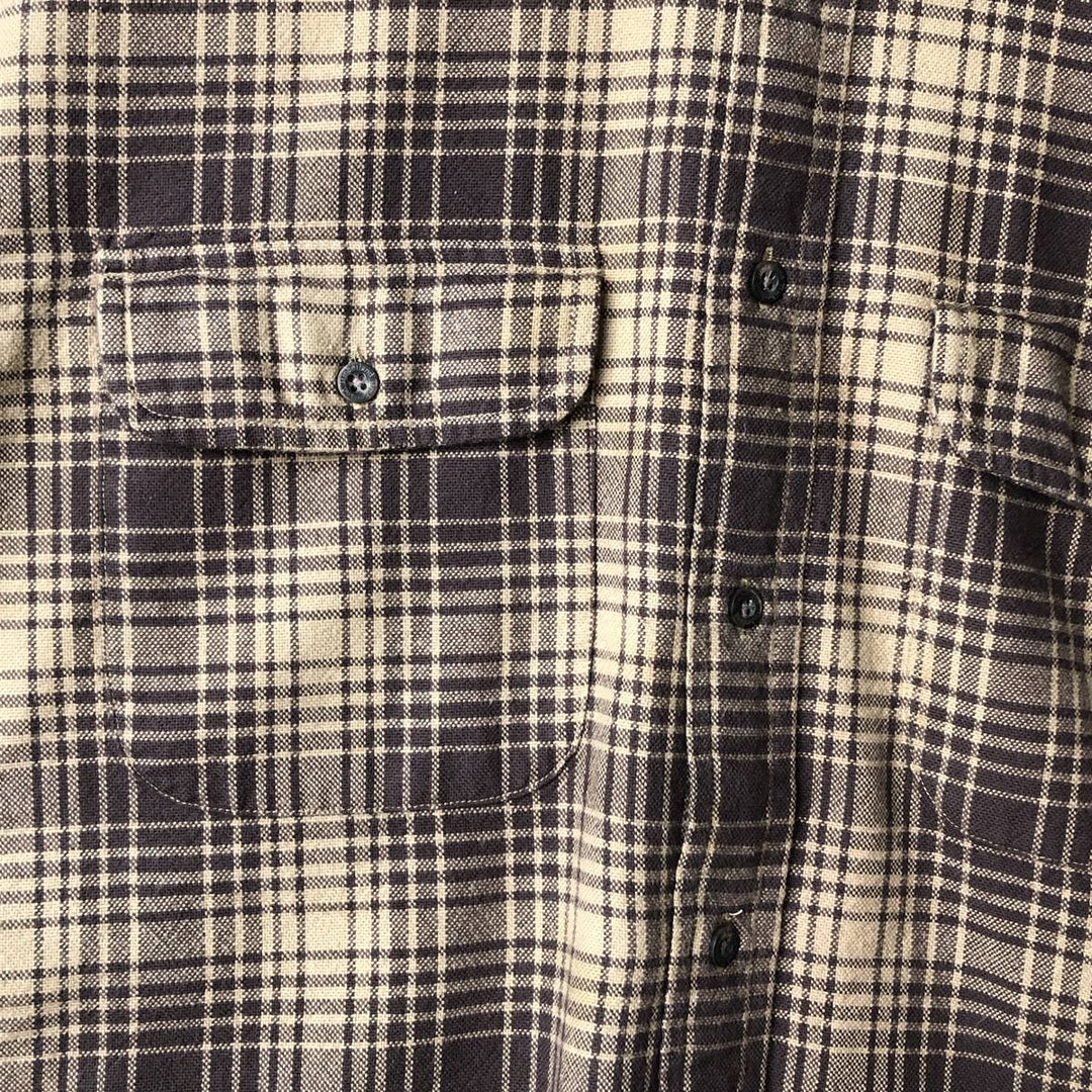 Vintage 90s-00'S Timberland long-sleeved flannel check shirt, men's size M cotton dark chocolate Vintage Second Hand