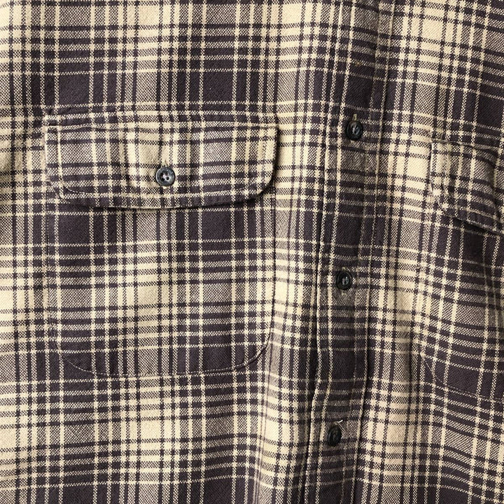 Vintage 90s-00'S Timberland long-sleeved flannel check shirt, men's size M cotton dark chocolate Vintage Second Hand