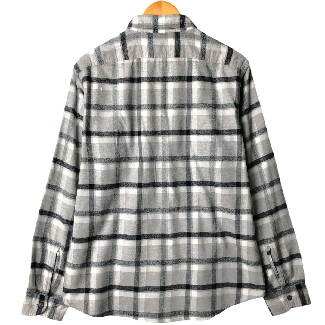 J.Crew long-sleeved flannel check shirt, men's size L cotton gray type Vintage Second Hand