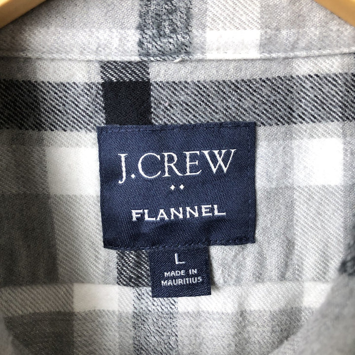 J.Crew long-sleeved flannel check shirt, men's size L cotton gray type Vintage Second Hand