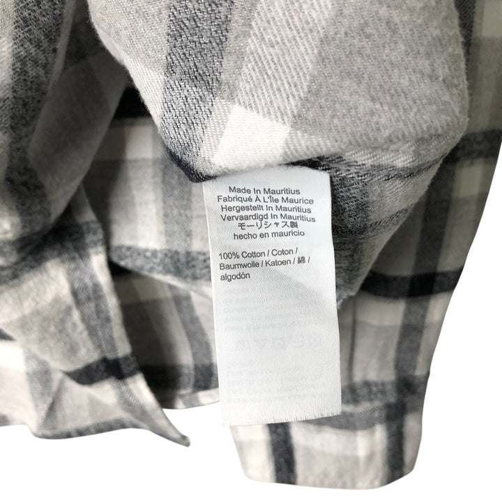 J.Crew long-sleeved flannel check shirt, men's size L cotton gray type Vintage Second Hand