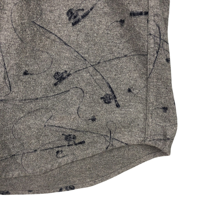 2000'S WOOLRICH all-over print long-sleeve button-down flannel shirt, men's size L cotton gray type Vintage Second Hand