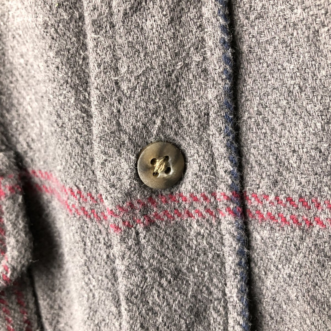 Faded Glory Long Sleeve Flannel Check Shirt, Men's Size Medium cotton gray type Vintage Second Hand