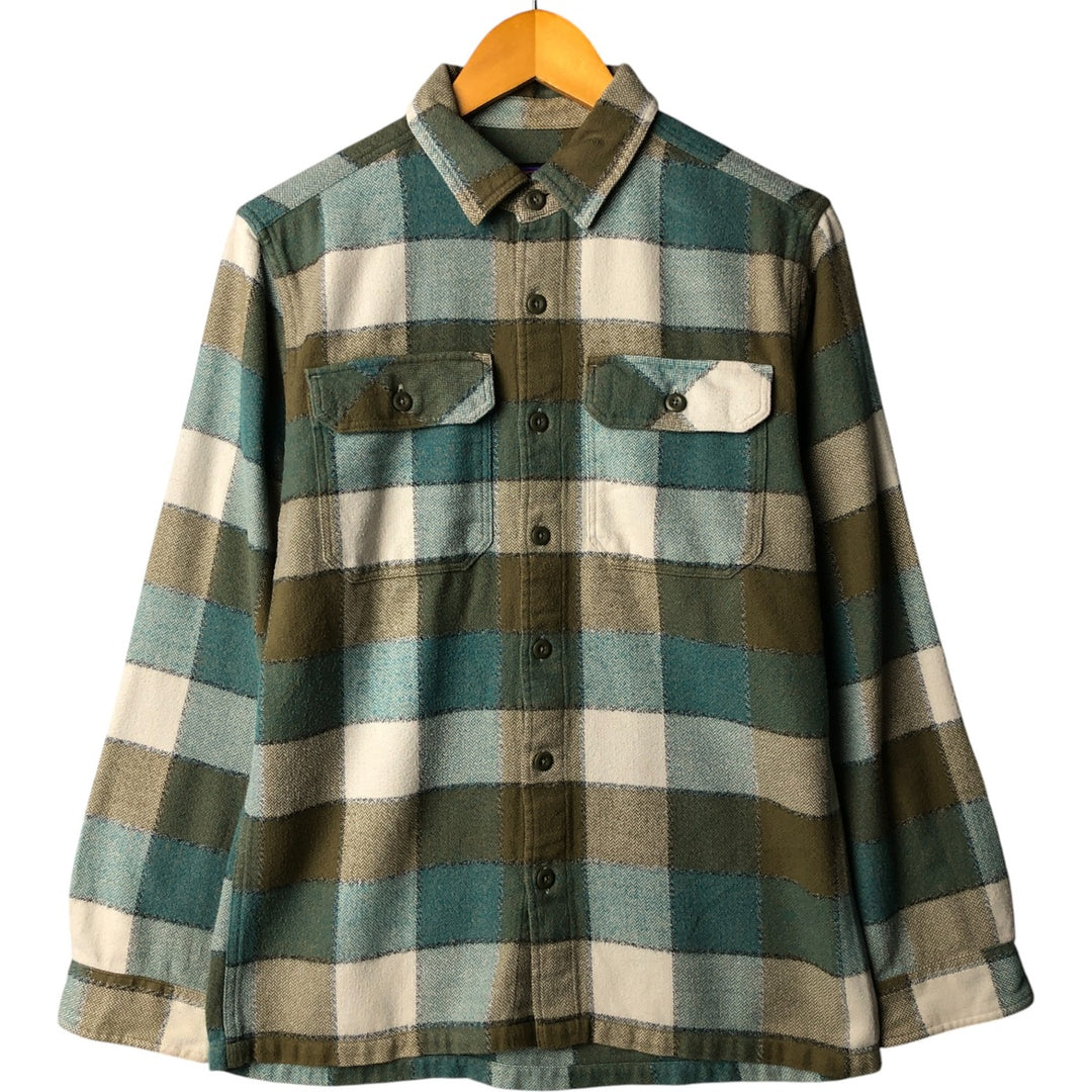 Patagonia Organic Cotton Long Sleeve Flannel Check Shirt, Men's Size XS (STY53947FA14) Organic cotton green type Vintage Second Hand