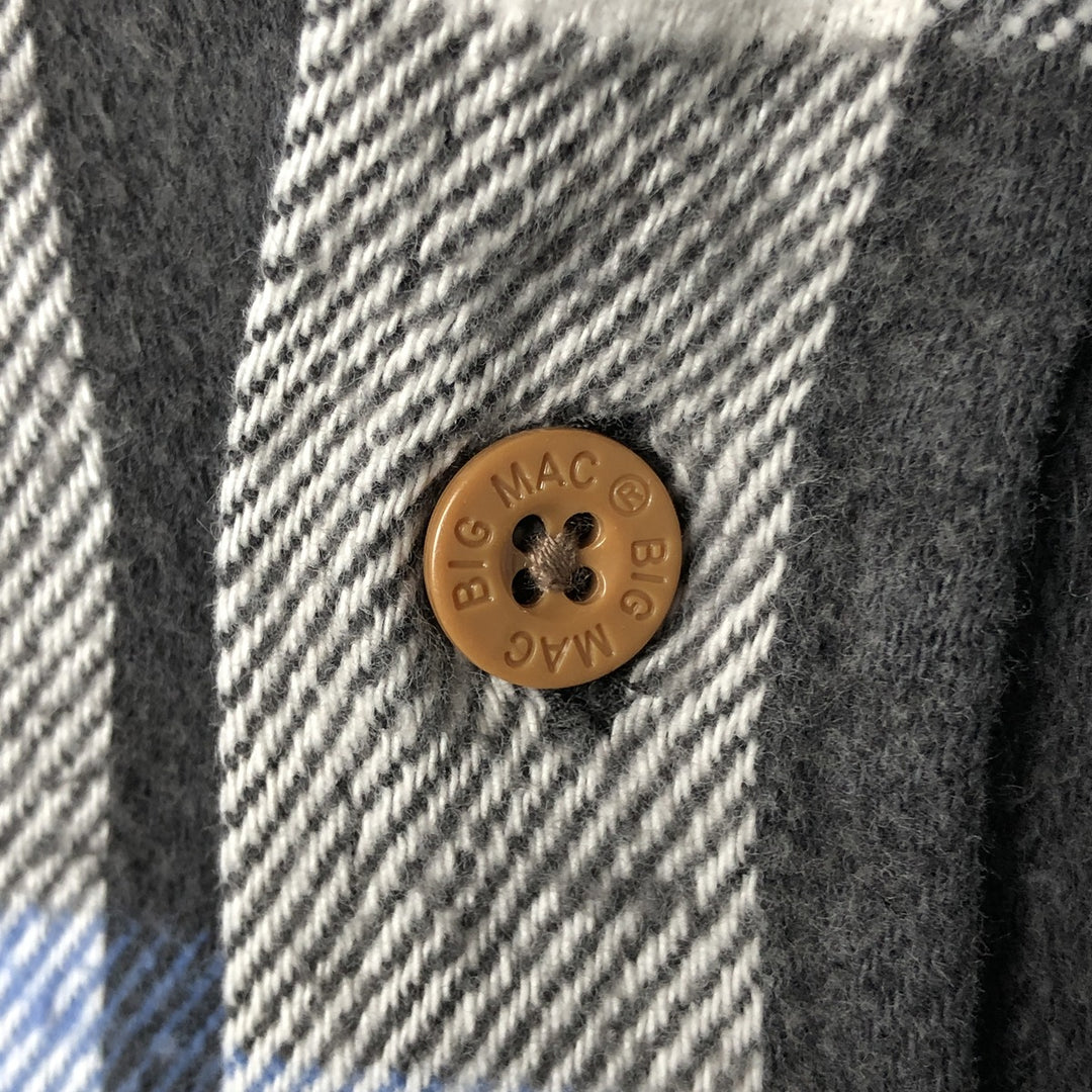 Vintage 1980'S Big Mac long-sleeved flannel check shirt, made in the USA, size M. cotton blue type Vintage Second Hand