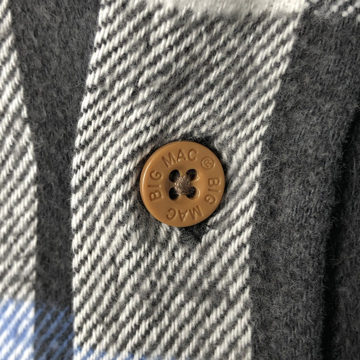 Vintage 1980'S Big Mac long-sleeved flannel check shirt, made in the USA, size M. cotton blue type Vintage Second Hand