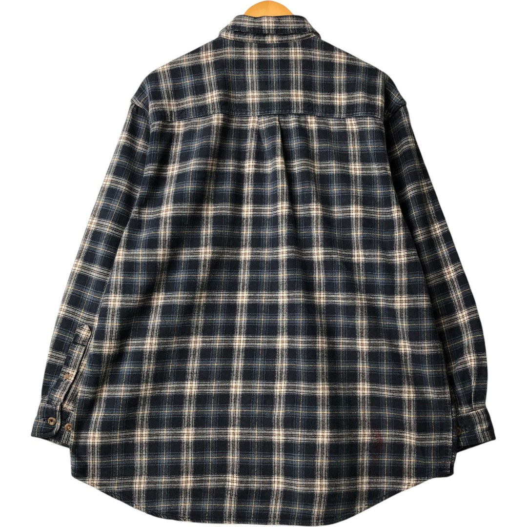 Field and Stream Long Sleeve Flannel Check Shirt, Men's XL unclear navy blue type Vintage Second Hand