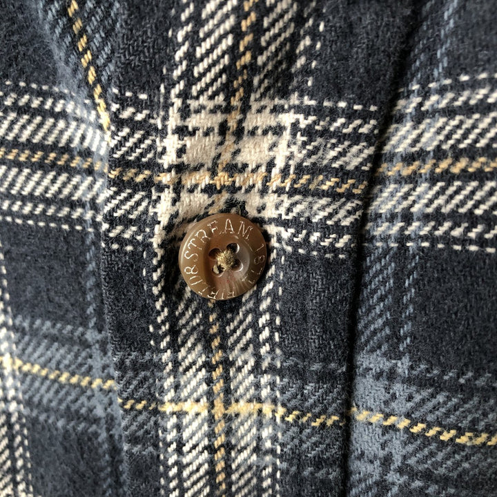 Field and Stream Long Sleeve Flannel Check Shirt, Men's XL unclear navy blue type Vintage Second Hand