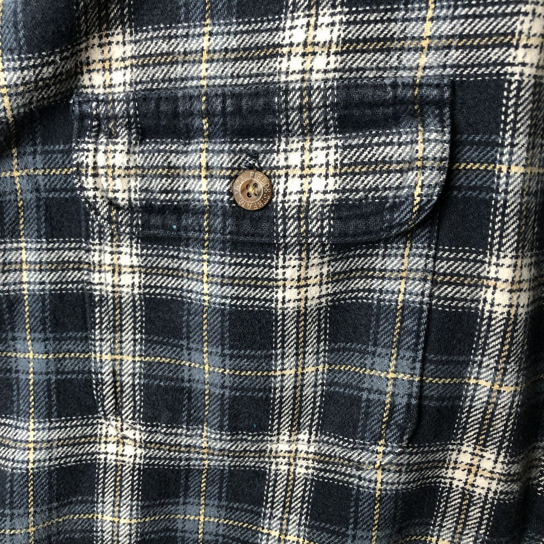 Field and Stream Long Sleeve Flannel Check Shirt, Men's XL unclear navy blue type Vintage Second Hand