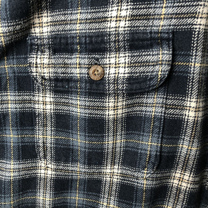 Field and Stream Long Sleeve Flannel Check Shirt, Men's XL unclear navy blue type Vintage Second Hand