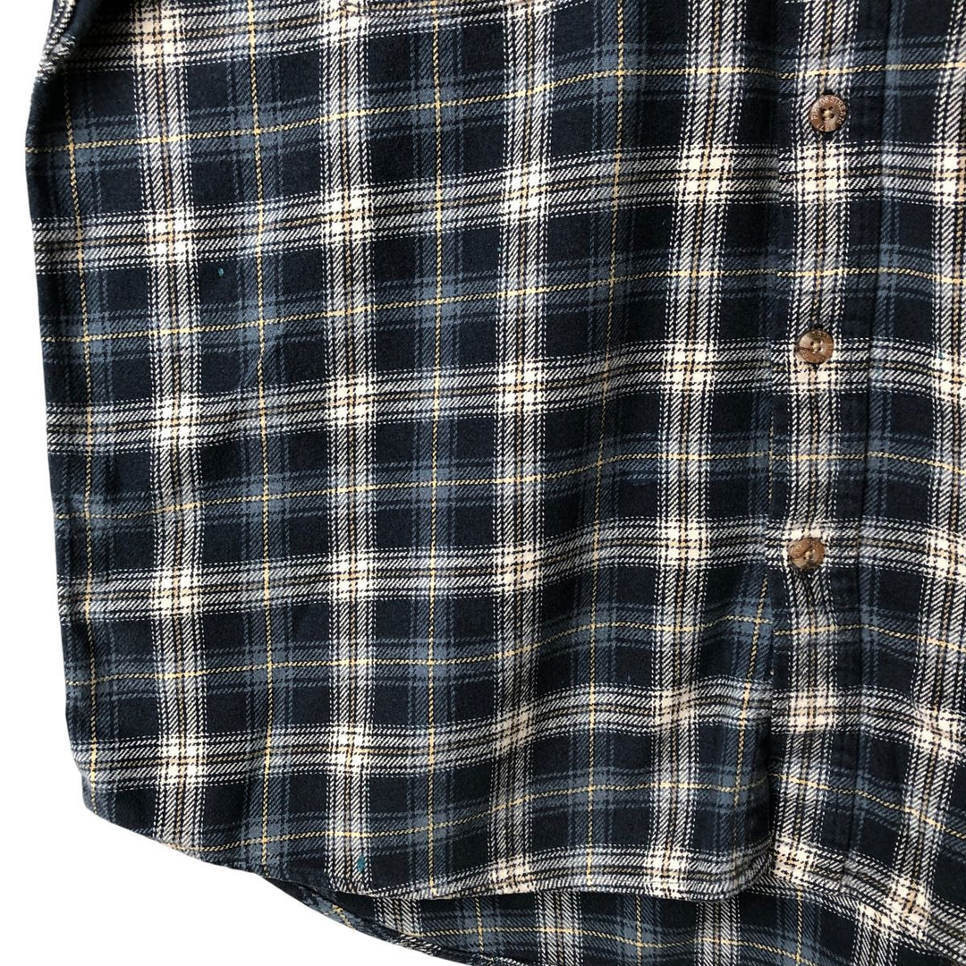 Field and Stream Long Sleeve Flannel Check Shirt, Men's XL unclear navy blue type Vintage Second Hand