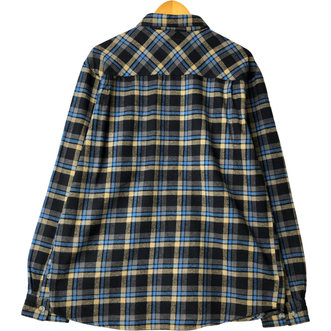 FIELDN' FOREST Long Sleeve Heavy Flannel Check Shirt Men's XL cotton blue type Vintage Second Hand