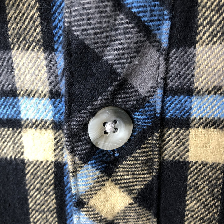 FIELDN' FOREST Long Sleeve Heavy Flannel Check Shirt Men's XL cotton blue type Vintage Second Hand
