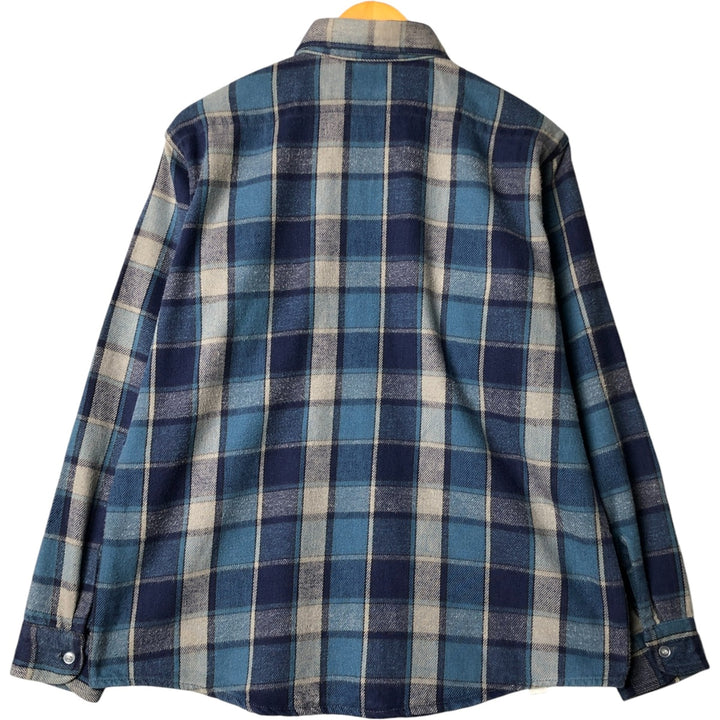 Osh Kosh long-sleeved flannel check shirt, made in the USA, men's size M, regular collar cotton Blue type light blue Vintage Second Hand