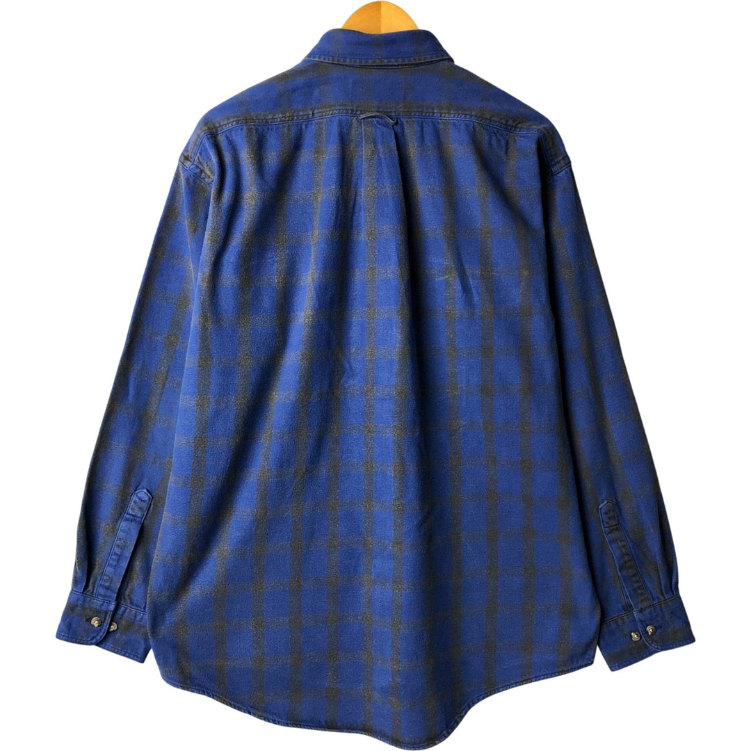 Vintage 1980'S Filson long-sleeved heavy flannel check shirt, made in the USA, size L, men's cotton blue type Vintage Second Hand