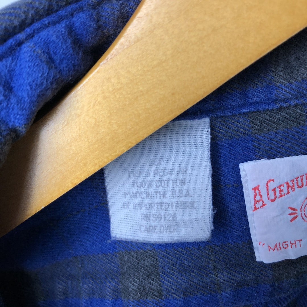 Vintage 1980'S Filson long-sleeved heavy flannel check shirt, made in the USA, size L, men's cotton blue type Vintage Second Hand