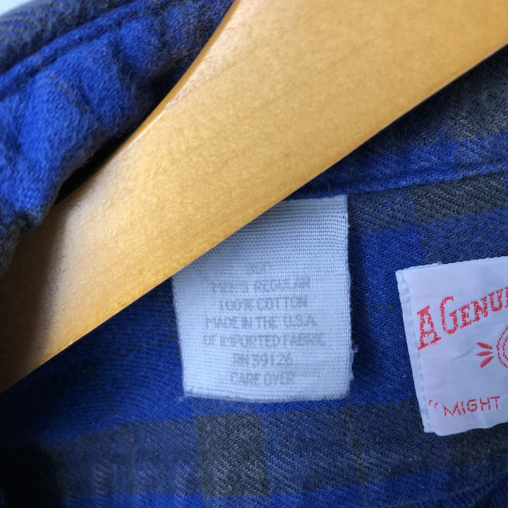 Vintage 1980'S Filson long-sleeved heavy flannel check shirt, made in the USA, size L, men's cotton blue type Vintage Second Hand