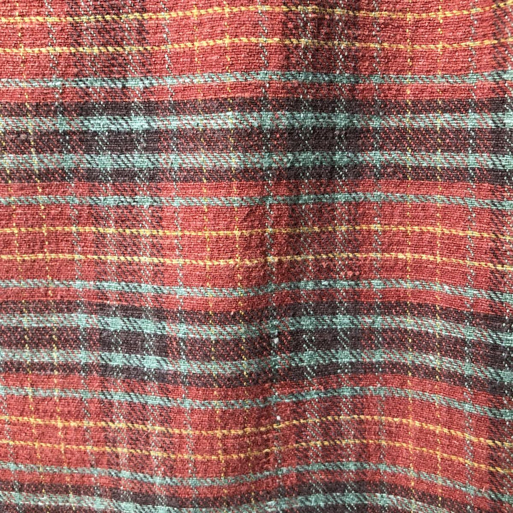 90'S Vintage J.Crew Long Sleeve Flannel Check Shirt, Men's Size L cotton orange type Vintage Second Hand