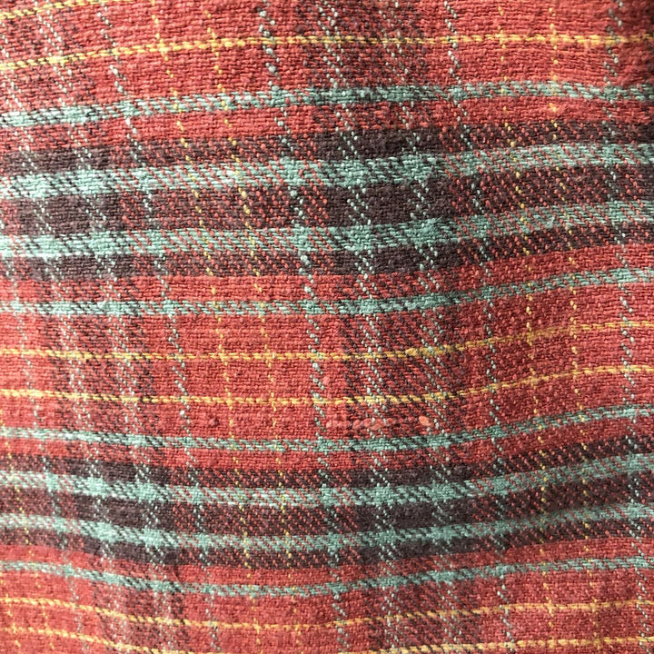 90'S Vintage J.Crew Long Sleeve Flannel Check Shirt, Men's Size L cotton orange type Vintage Second Hand