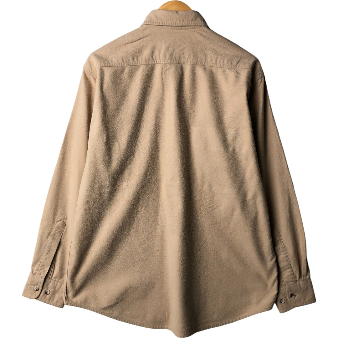 Vintage 1980'S Orvis long-sleeved chamois cloth shirt, size L, men's cotton Beige type Vintage Second Hand