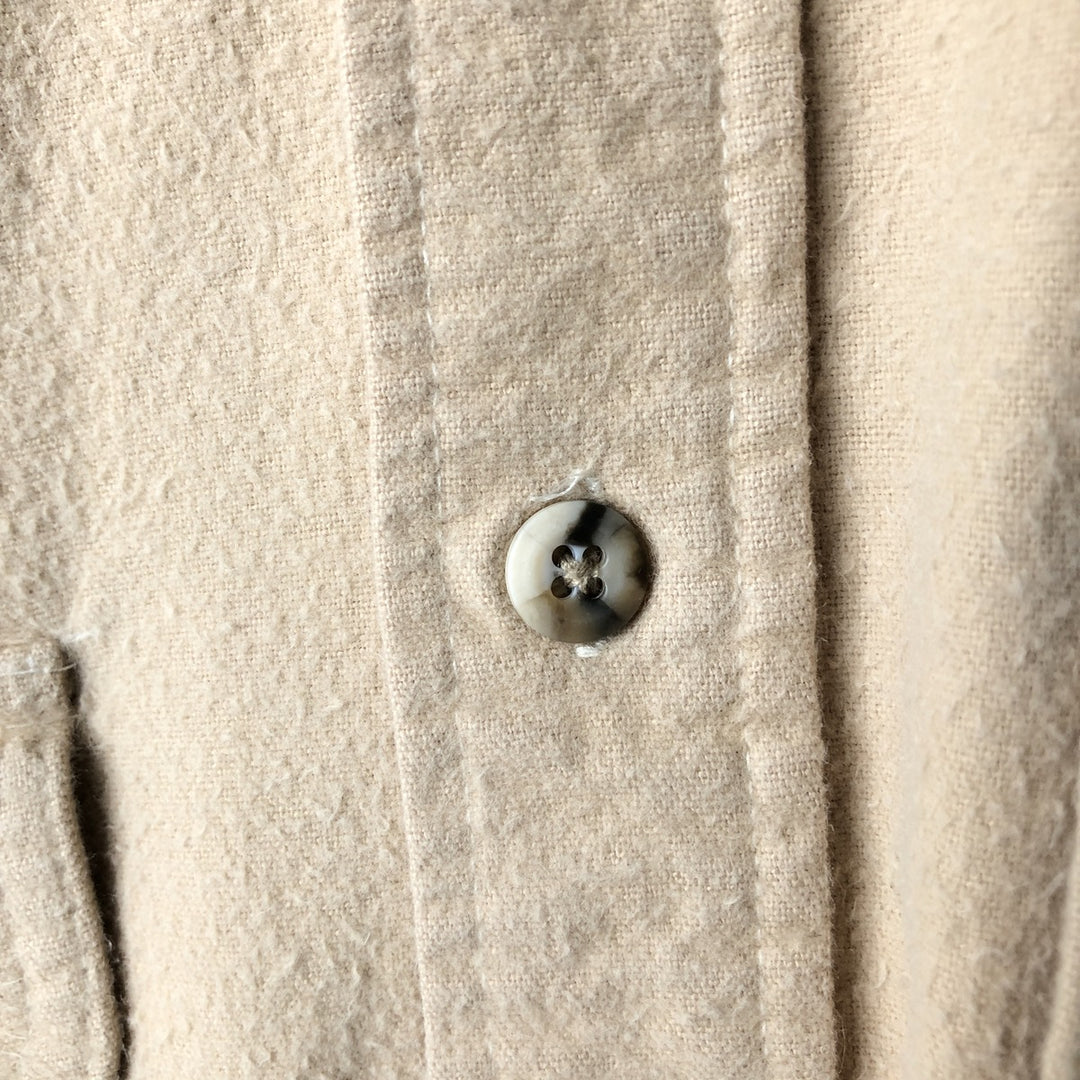 Vintage 1980'S Orvis long-sleeved chamois cloth shirt, size L, men's cotton Beige type Vintage Second Hand