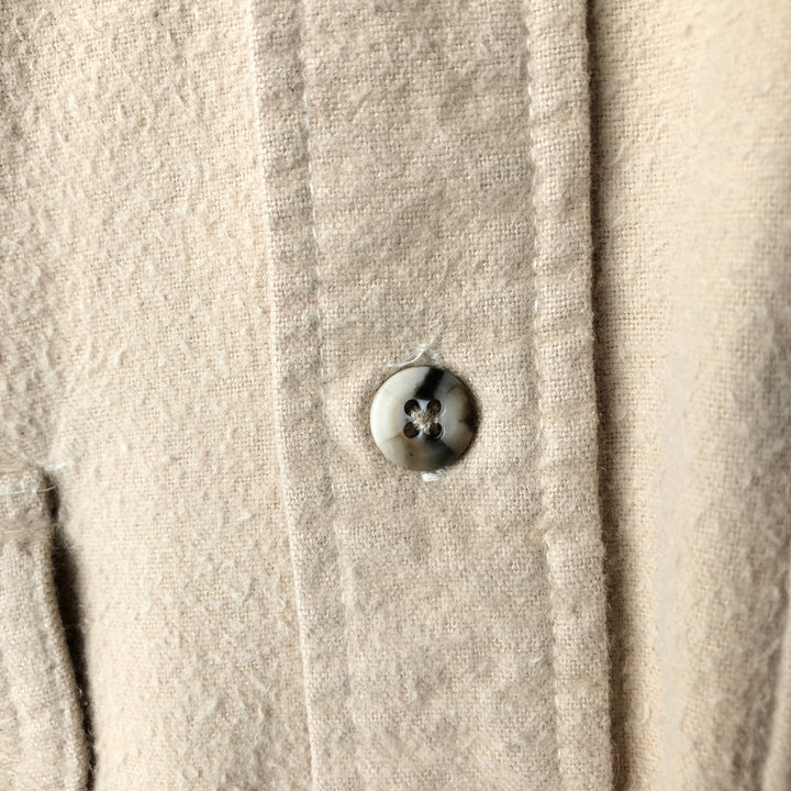 Vintage 1980'S Orvis long-sleeved chamois cloth shirt, size L, men's cotton Beige type Vintage Second Hand