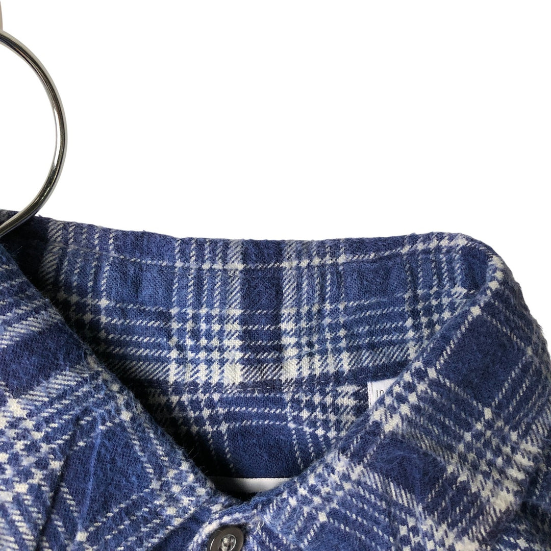Vintage 80s-90'S American Edition Long Sleeve Light Flannel Check Shirt, Made in USA, Men's Size Medium cotton blue type Vintage Second Hand
