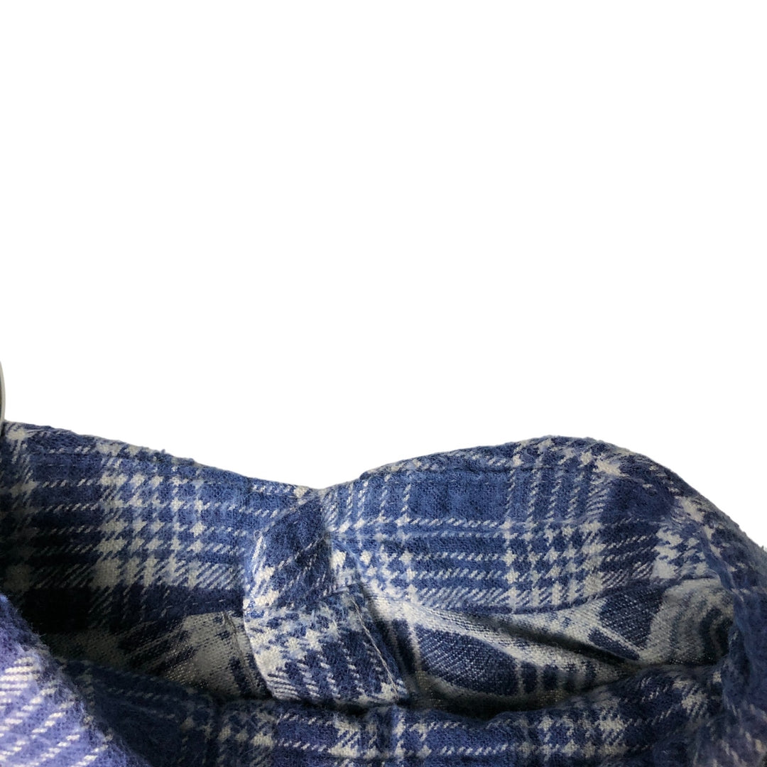 Vintage 80s-90'S American Edition Long Sleeve Light Flannel Check Shirt, Made in USA, Men's Size Medium cotton blue type Vintage Second Hand