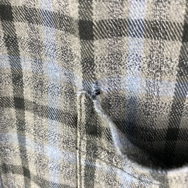 Calvin Klein Jeans Long Sleeve Light Flannel Check Shirt, Men's Size L cotton gray type Vintage Second Hand