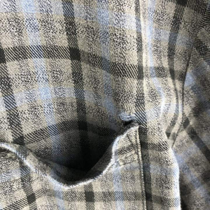 Calvin Klein Jeans Long Sleeve Light Flannel Check Shirt, Men's Size L cotton gray type Vintage Second Hand