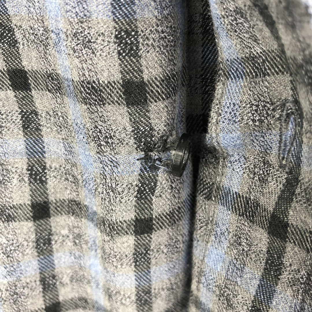 Calvin Klein Jeans Long Sleeve Light Flannel Check Shirt, Men's Size L cotton gray type Vintage Second Hand