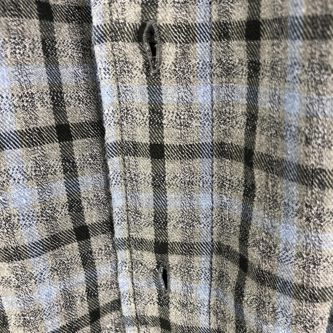 Calvin Klein Jeans Long Sleeve Light Flannel Check Shirt, Men's Size L cotton gray type Vintage Second Hand