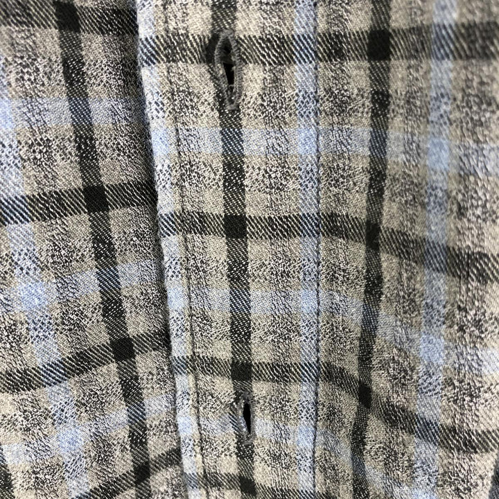 Calvin Klein Jeans Long Sleeve Light Flannel Check Shirt, Men's Size L cotton gray type Vintage Second Hand