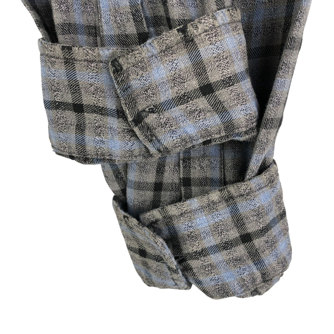 Calvin Klein Jeans Long Sleeve Light Flannel Check Shirt, Men's Size L cotton gray type Vintage Second Hand