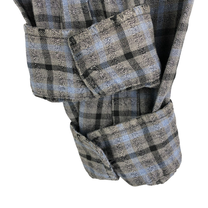 Calvin Klein Jeans Long Sleeve Light Flannel Check Shirt, Men's Size L cotton gray type Vintage Second Hand