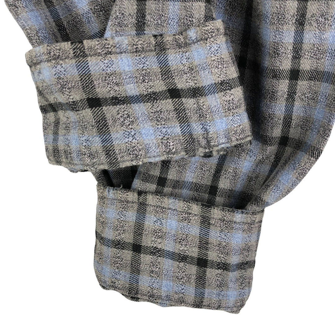 Calvin Klein Jeans Long Sleeve Light Flannel Check Shirt, Men's Size L cotton gray type Vintage Second Hand