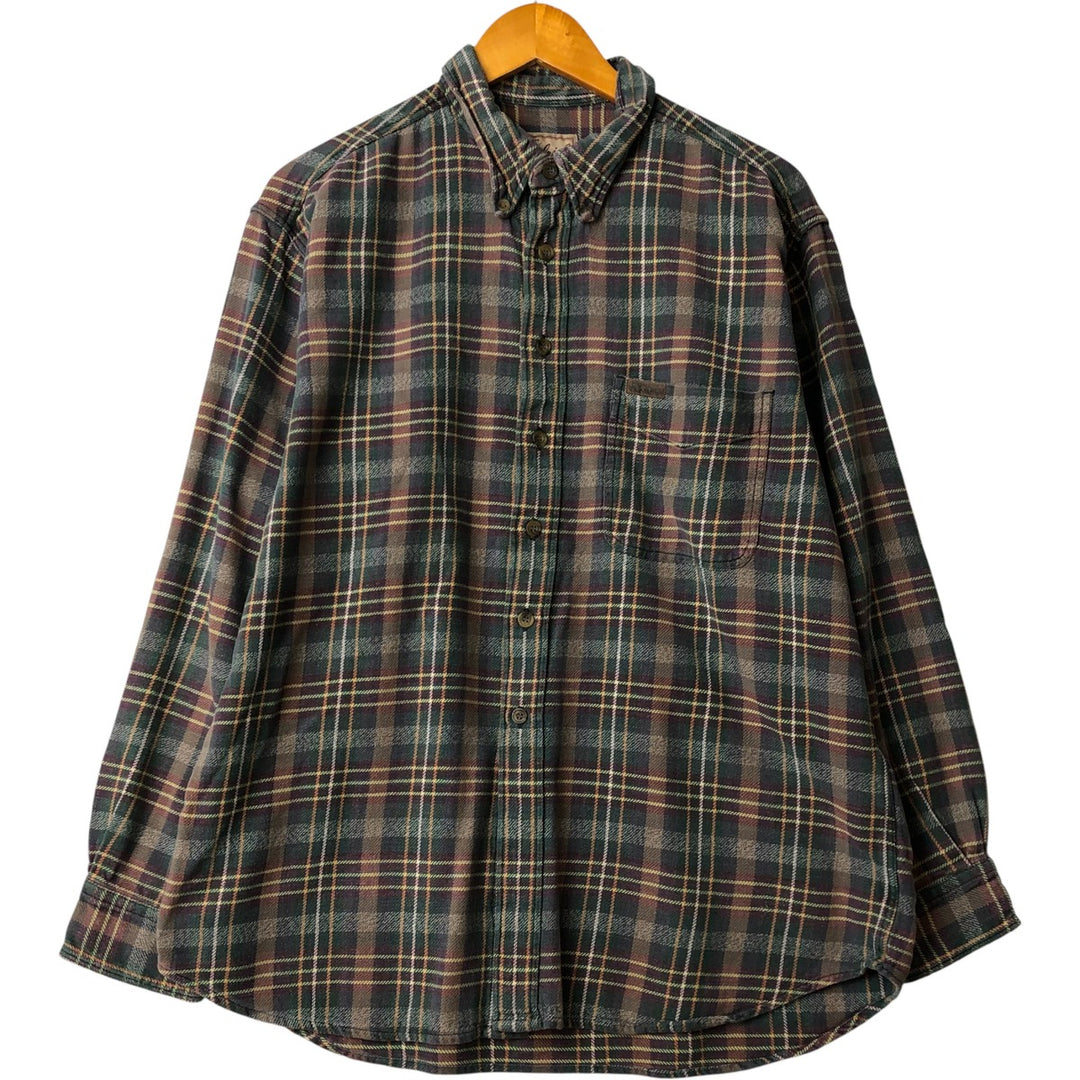 2000'S WOOLRICH Long Sleeve Button-Down Light Flannel Check Shirt, Men's Size L cotton Purple type red-purple Vintage Second Hand