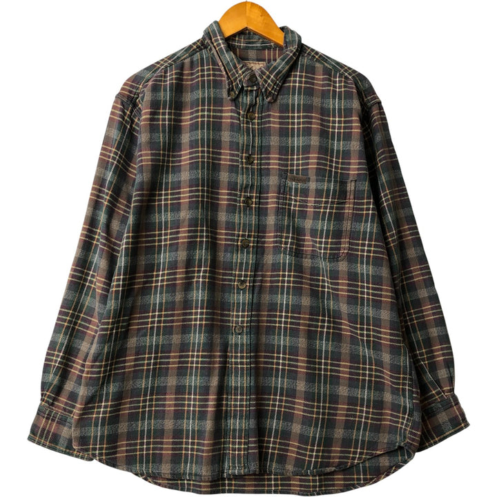2000'S WOOLRICH Long Sleeve Button-Down Light Flannel Check Shirt, Men's Size L cotton Purple type red-purple Vintage Second Hand