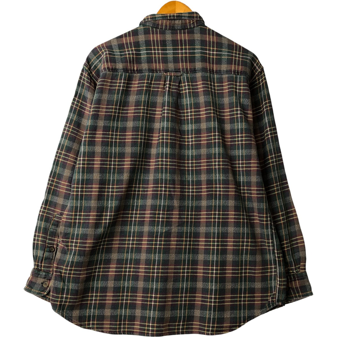 2000'S WOOLRICH Long Sleeve Button-Down Light Flannel Check Shirt, Men's Size L cotton Purple type red-purple Vintage Second Hand