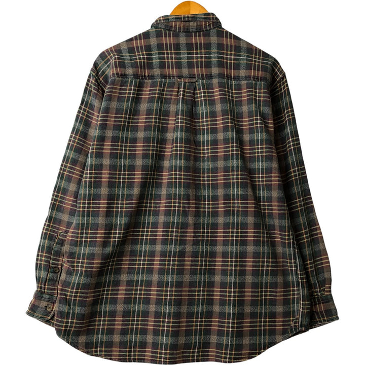 2000'S WOOLRICH Long Sleeve Button-Down Light Flannel Check Shirt, Men's Size L cotton Purple type red-purple Vintage Second Hand