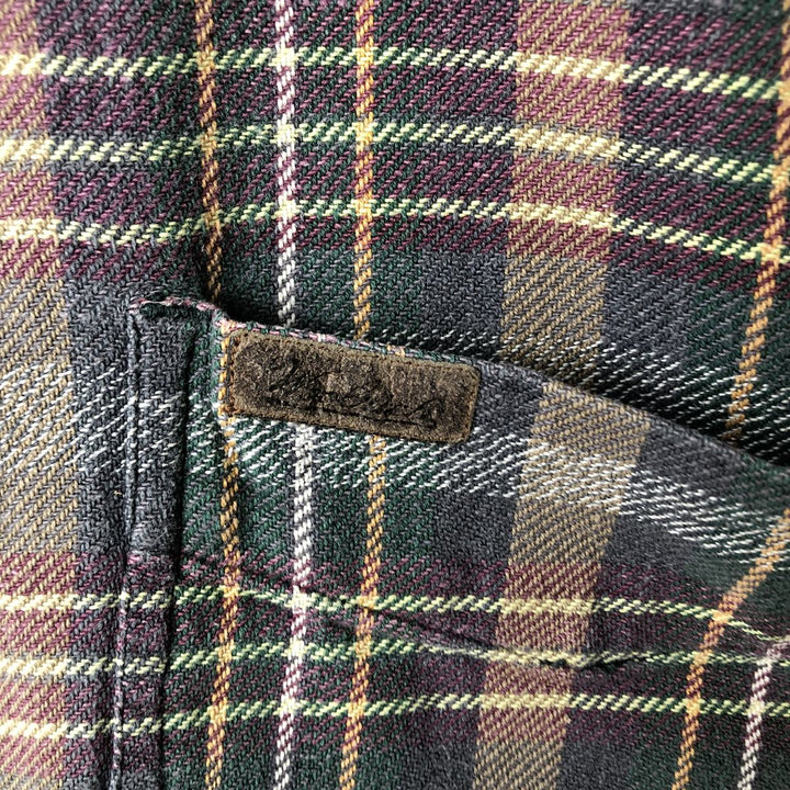 2000'S WOOLRICH Long Sleeve Button-Down Light Flannel Check Shirt, Men's Size L cotton Purple type red-purple Vintage Second Hand